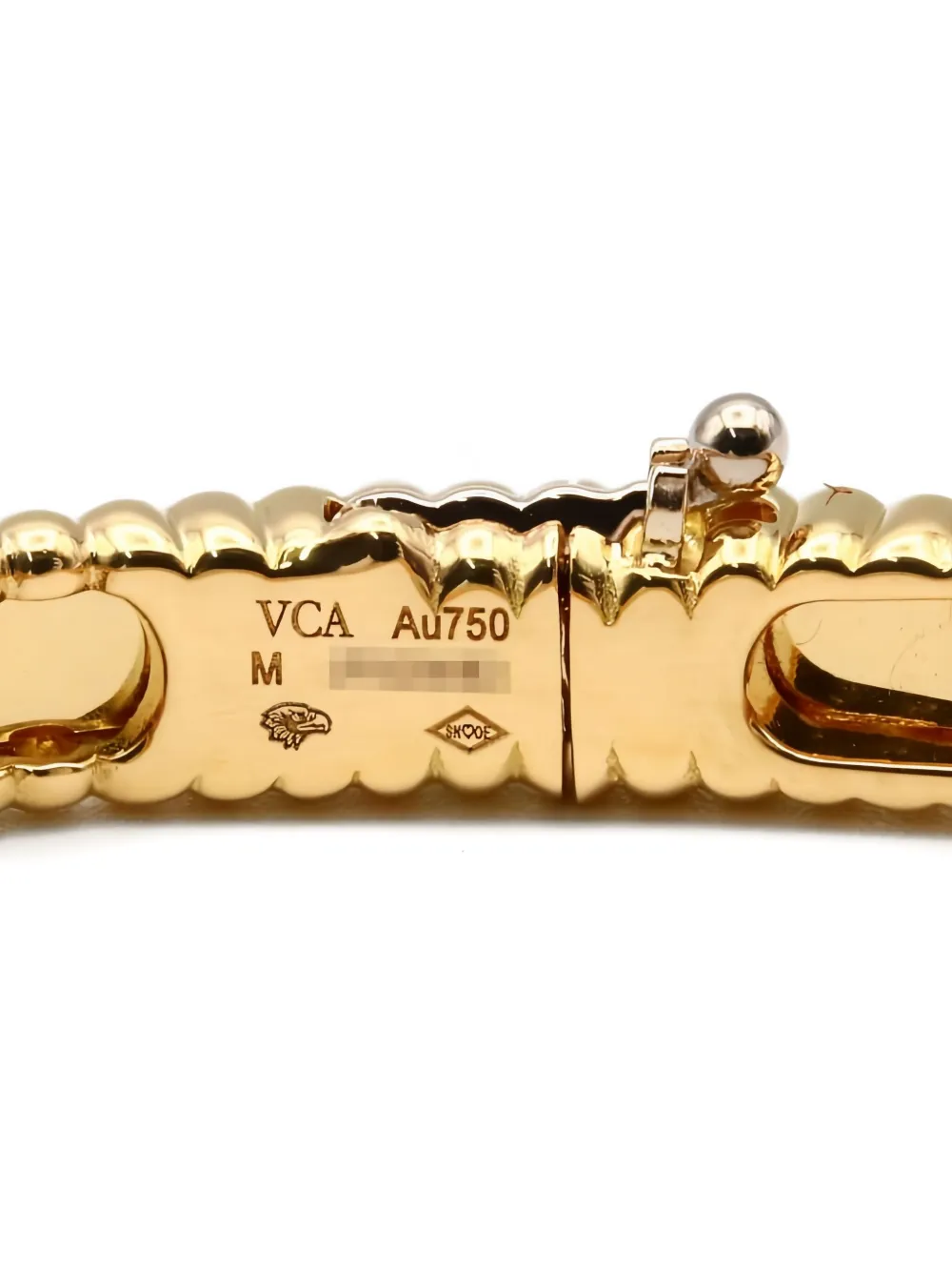 Pre-owned Van Cleef & Arpels 2010s 18k Yellow Gold Diamond Perlée Sweet Clover Bracelet