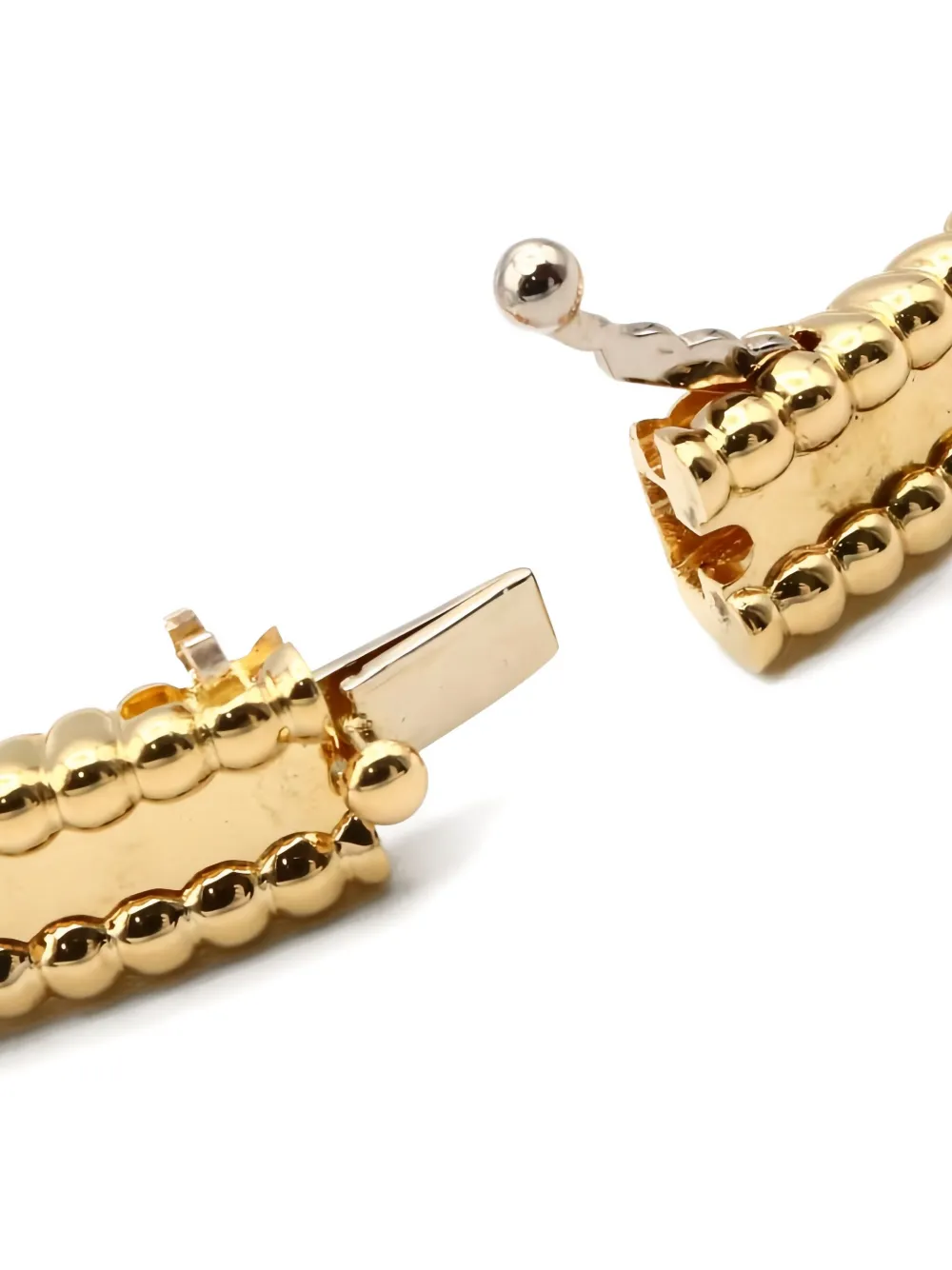 Pre-owned Van Cleef & Arpels 2010s 18k Yellow Gold Diamond Perlée Sweet Clover Bracelet
