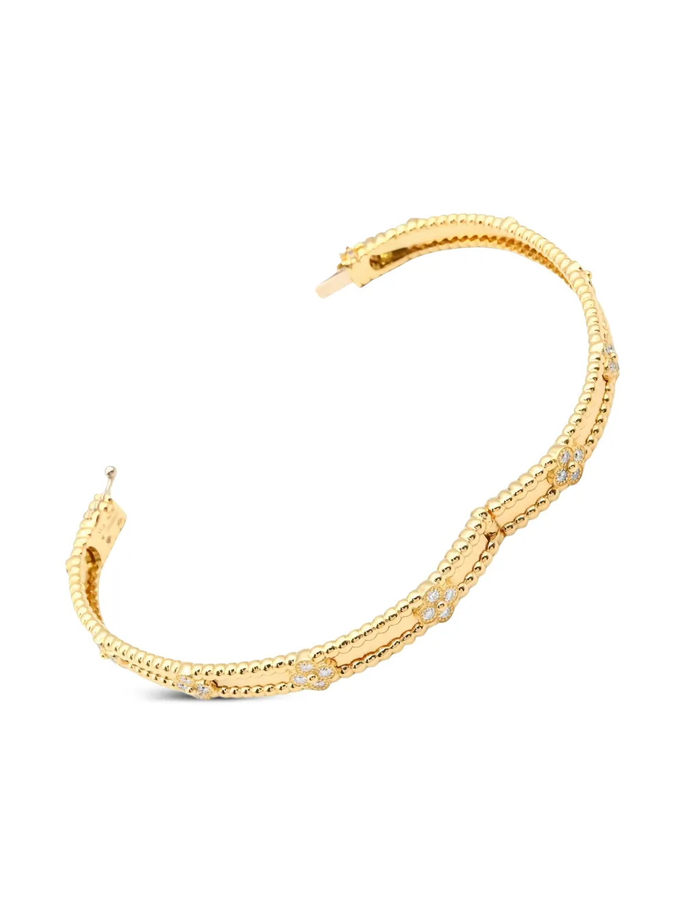 Van Cleef & Arpels Pre-Owned 2010s 18K yellow gold diamond Perlée Sweet Clover bracelet | Gold | Image 1
