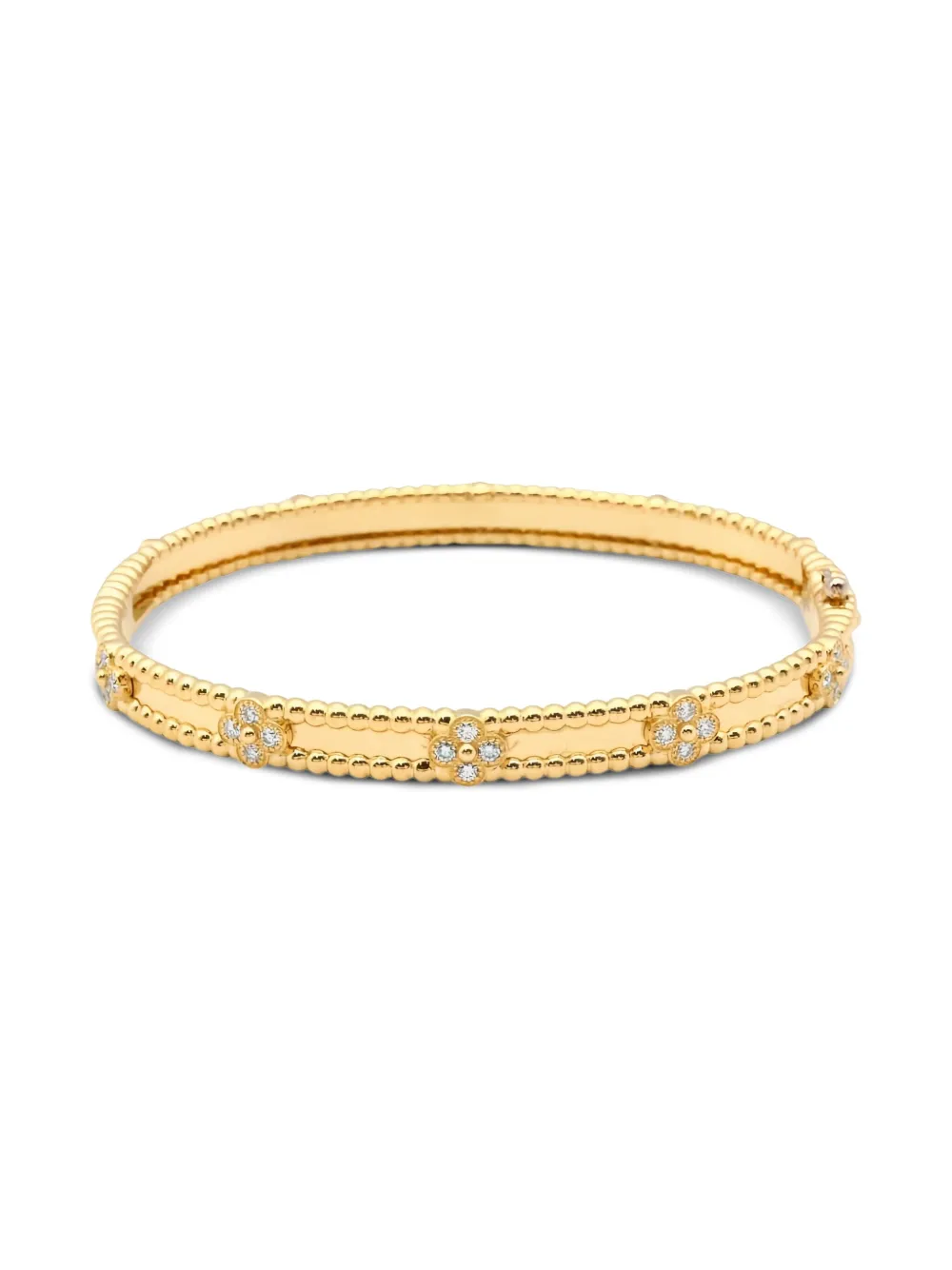 Van Cleef & Arpels Pre-Owned 2010s 18K yellow gold diamond Perlée Sweet Clover bracelet | Image 2
