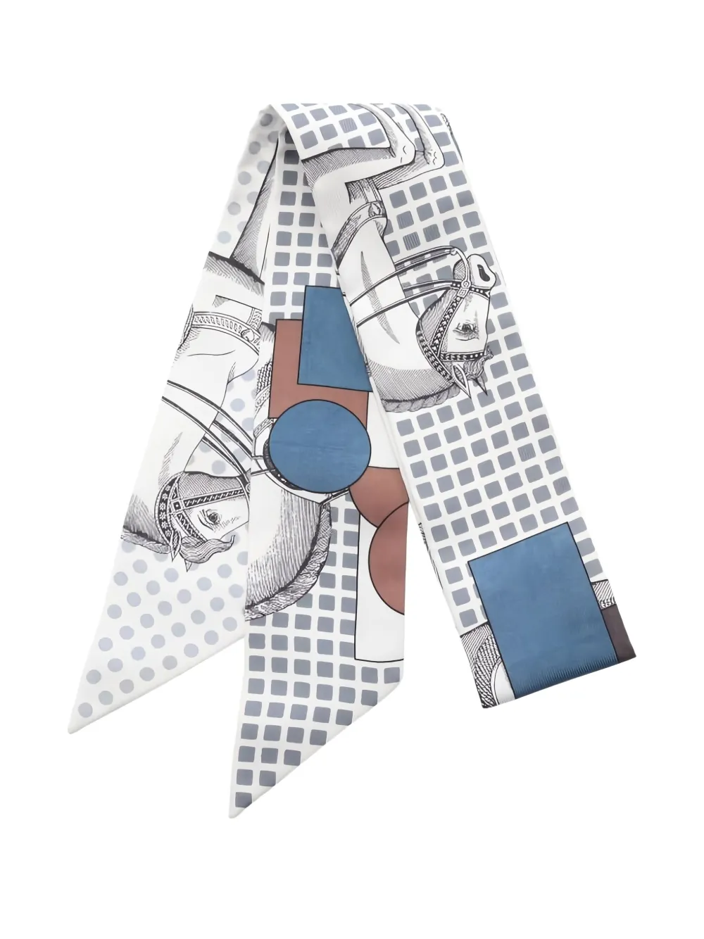 Hermès Pre-Owned 2010s Cavalier en Formes ribbon scarf - ホワイト Hermès Pre-Owned 2010s Cavalier en Formes ribbon scarf - ホワイト
