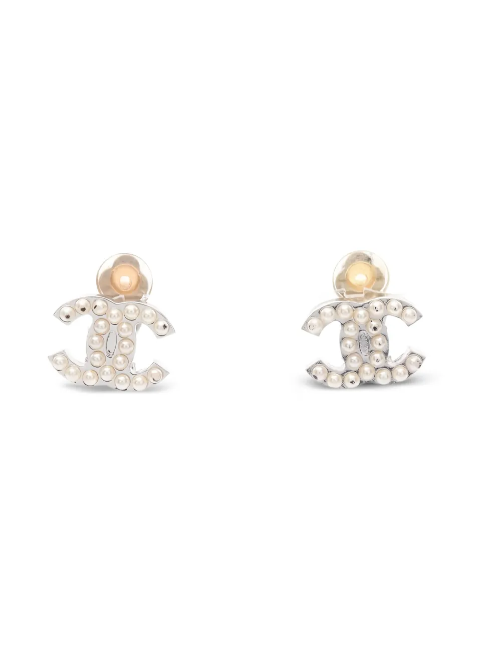 CHANEL Pre-Owned Coco Mark faux pearl earrings | Silver | Image 1