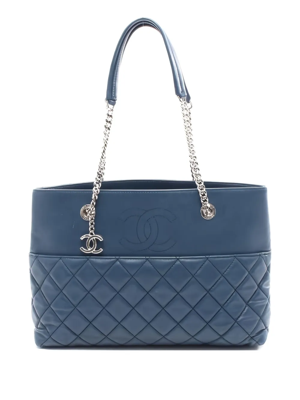 CHANEL Pre-Owned matelasse chain-strap tote bag - ブルー CHANEL Pre-Owned matelasse chain-strap tote bag - ブルー