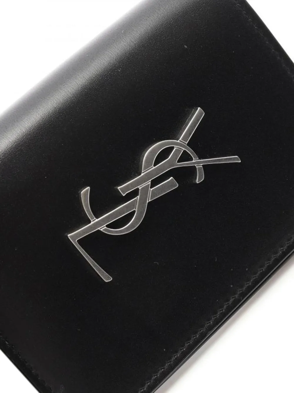 Saint Laurent Pre-Owned Cassandre leren armband Zwart