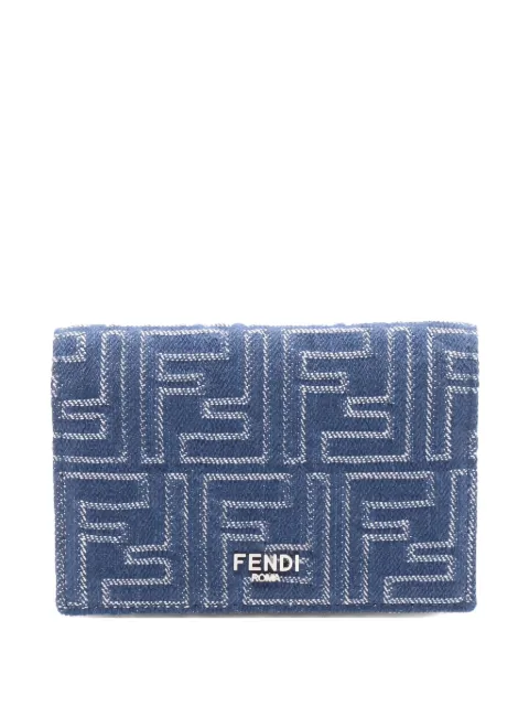 Fendi Pre-Owned 2020s denim leather wallet