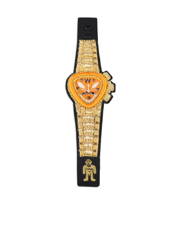 Walter Van Beirendonck Embroidered Bracelet in Yellow