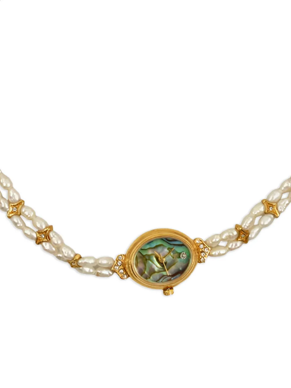 MAYOL Morweena pearl-embellished choker - Beige