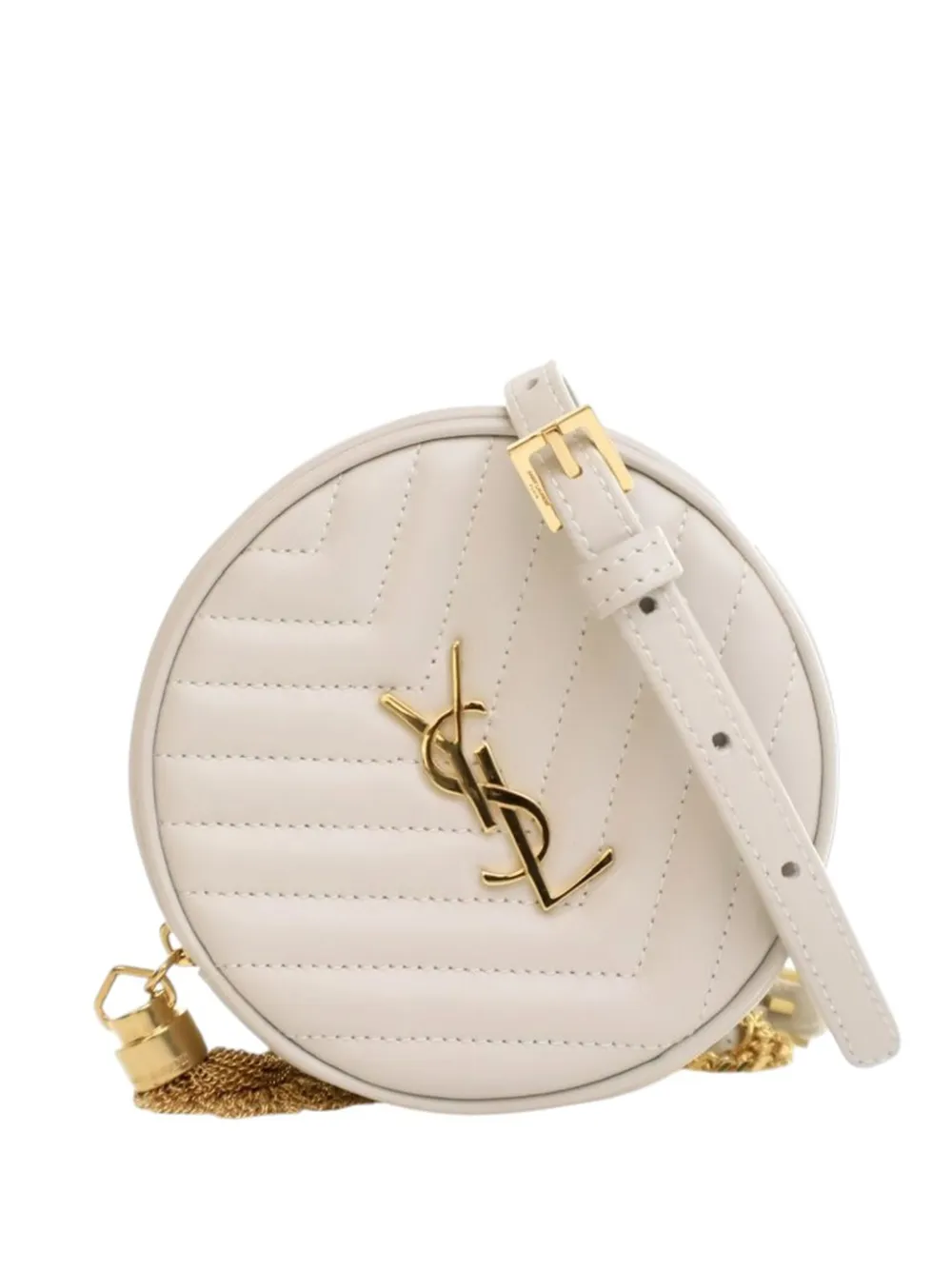 Saint Laurent Pre-Owned 2022 Baby Chevron Calfskin Round Vinyle belt Saint Laurent Pre-Owned 2022 Baby Chevron Calfskin Round Vinyle belt