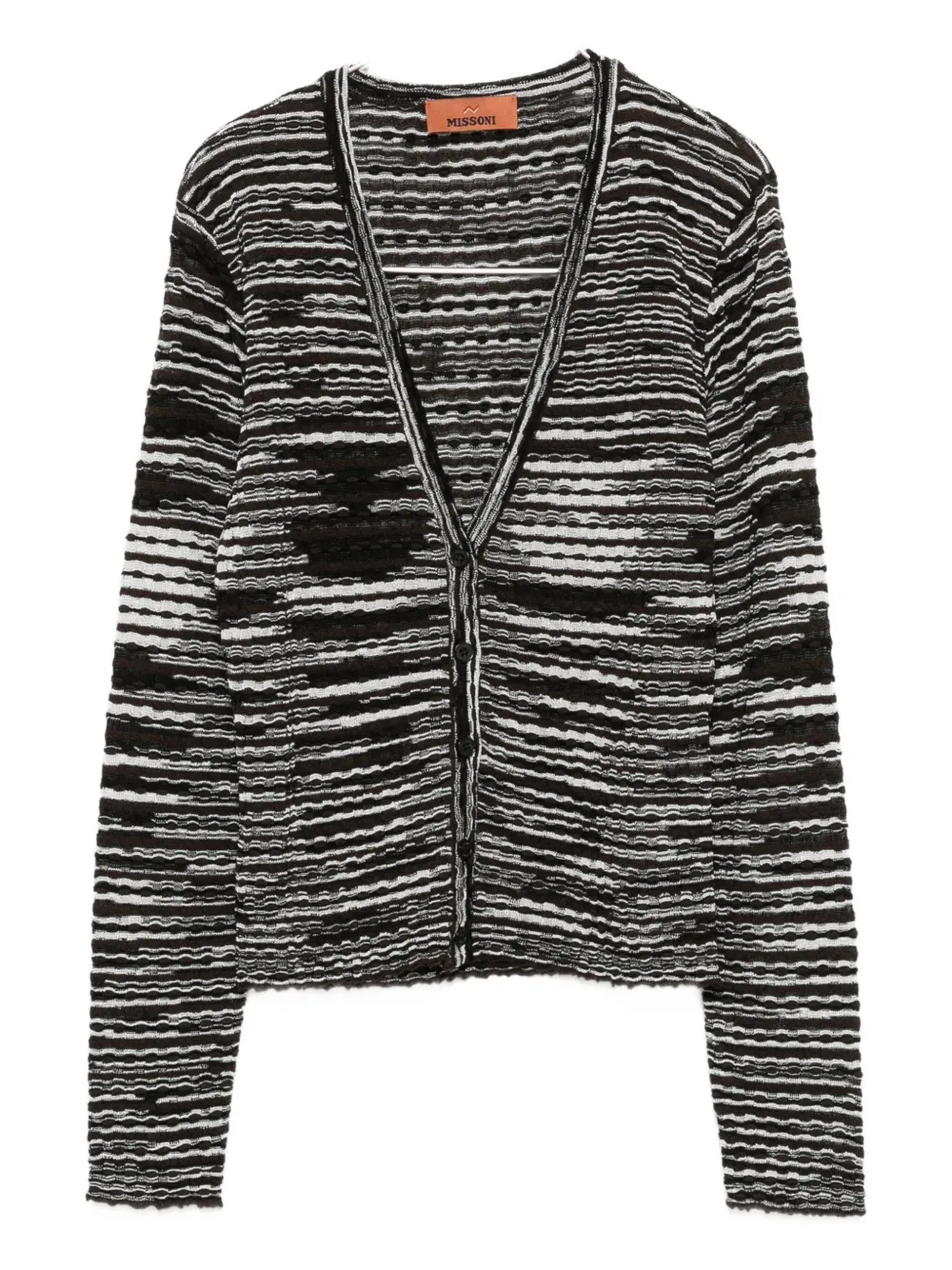 Missoni Stripe-knit Cardigan In Black