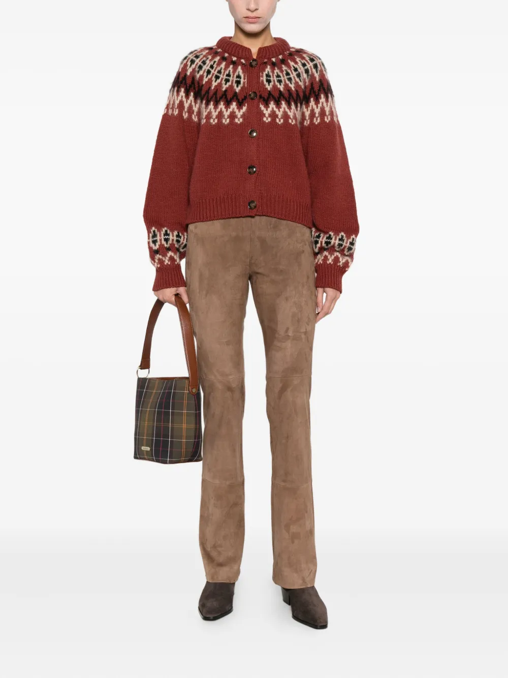 Via Masini 80 Broek met vlakken - Bruin