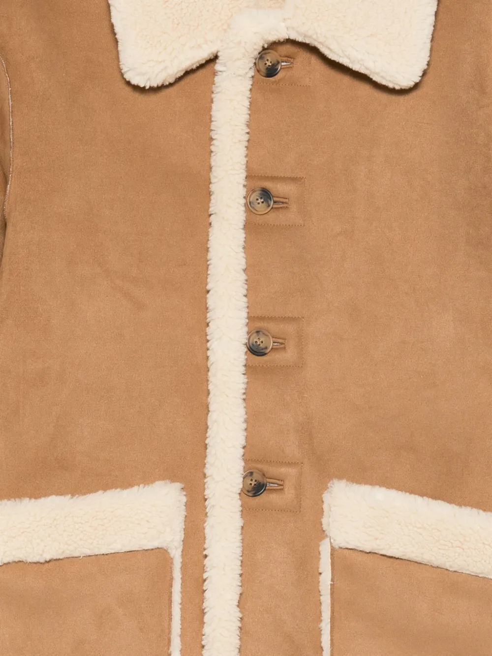 Dunst Buttoned Faux-shearling Jacket In Brown