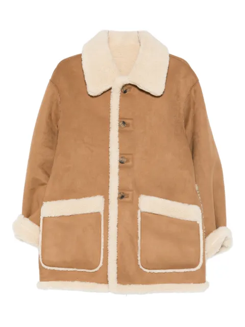 DUNST buttoned faux-shearling jacket