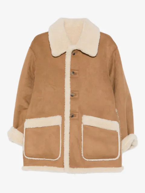 DUNST buttoned faux-shearling jacket