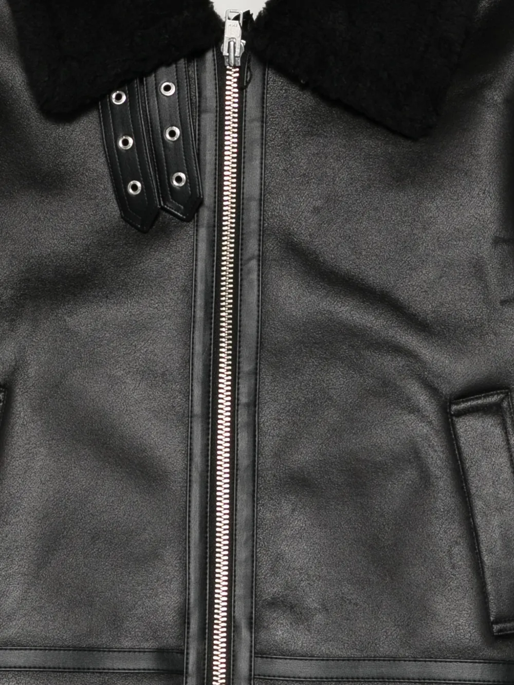 Dunst Unisex Loose Fit Shearling Jacket In Black