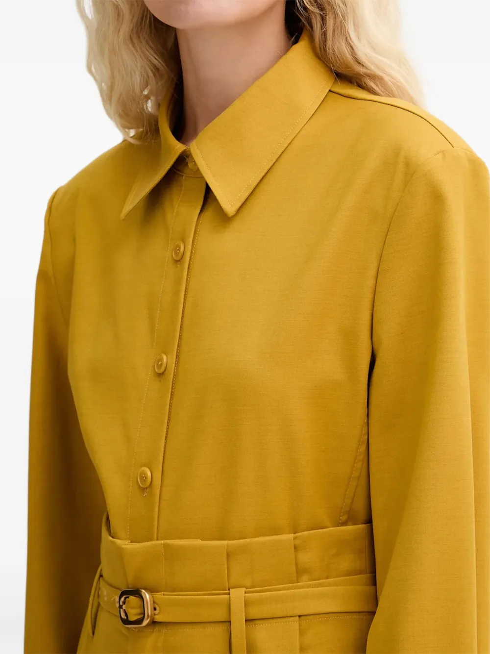 Isabelle Blanche Blouse met klassieke kraag en knopen Geel