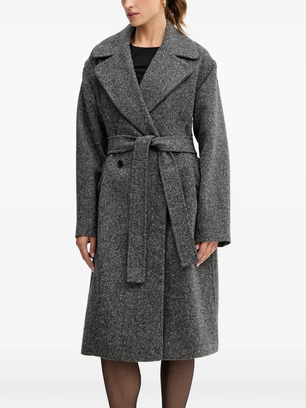 Iceberg belted double-breasted coat - Grey