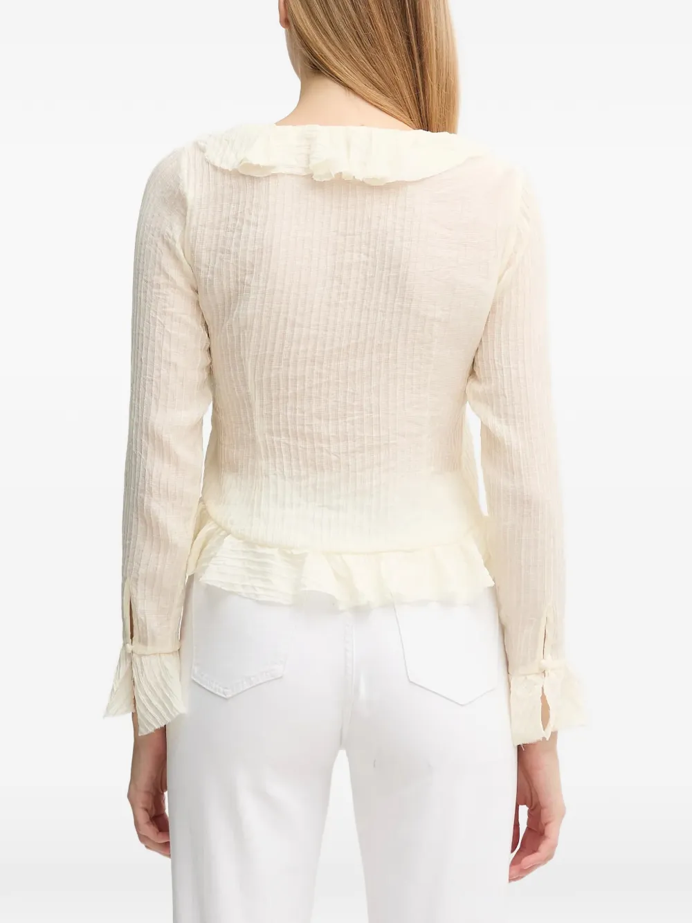  Hoss Intropia Ruffled Floral Blouse - Neutrals 