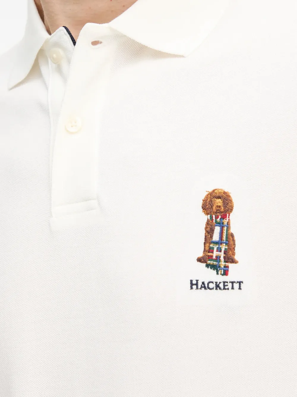 Hackett Poloshirt met geborduurd logo Wit