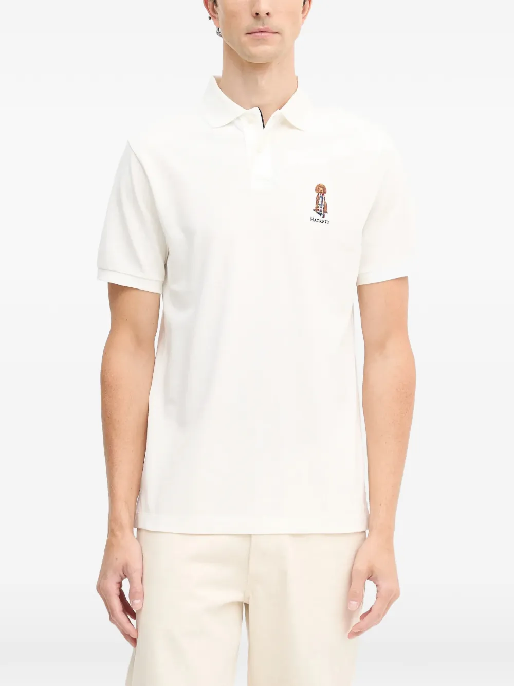 Hackett playera tipo polo con logo bordado | blanco | Image 1