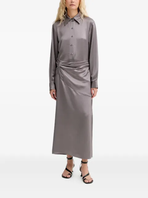 Isabelle Blanche ruched shirt maxi dress
