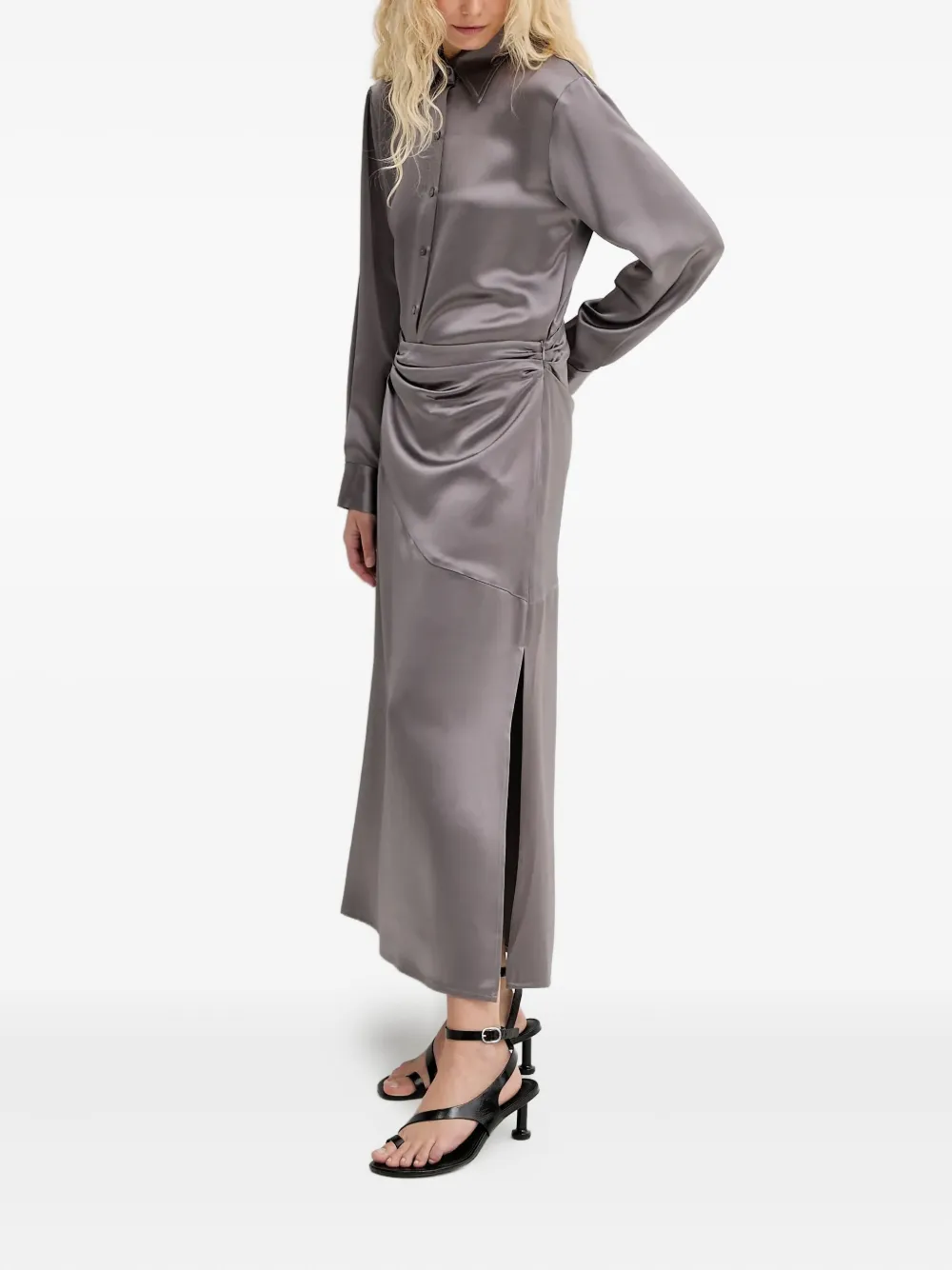 Isabelle Blanche robe-chemise longue à fronces | Robes de jour | Image 2