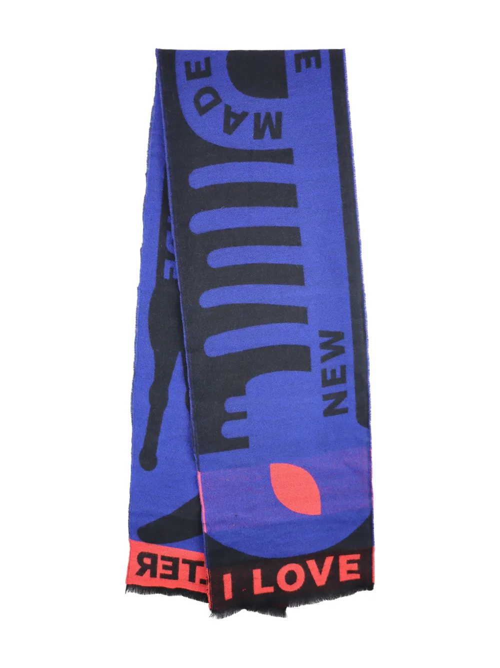 Walter Van Beirendonck New Graphic-jacquard Scarf In Brown