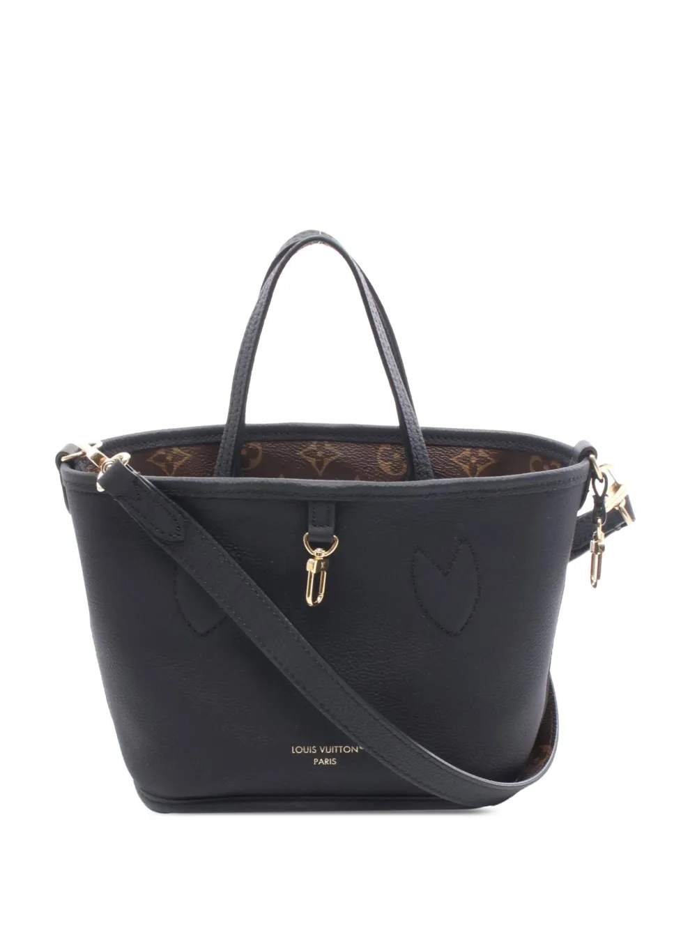 Pre-owned Louis Vuitton 2021-2025 Monogram Neverfull Bandouliere Inside Out Bb Satchel In Brown