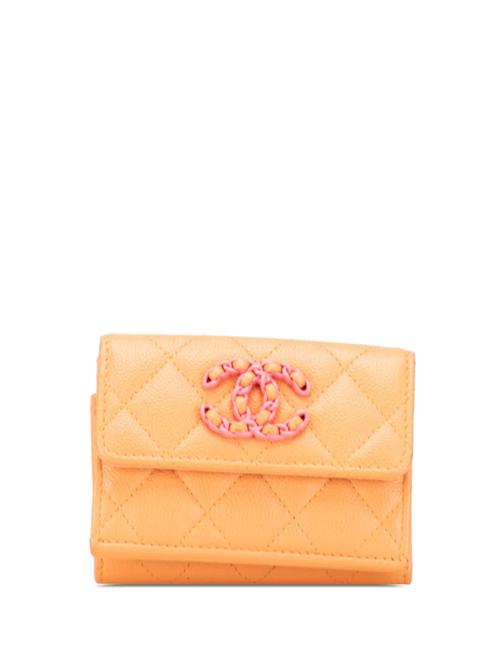 CHANEL Pre-Owned 2021-2025 Quilted Caviar 19 Compact Flap Wallet small CHANEL Pre-Owned 2021-2025 Quilted Caviar 19 Compact Flap Wallet small