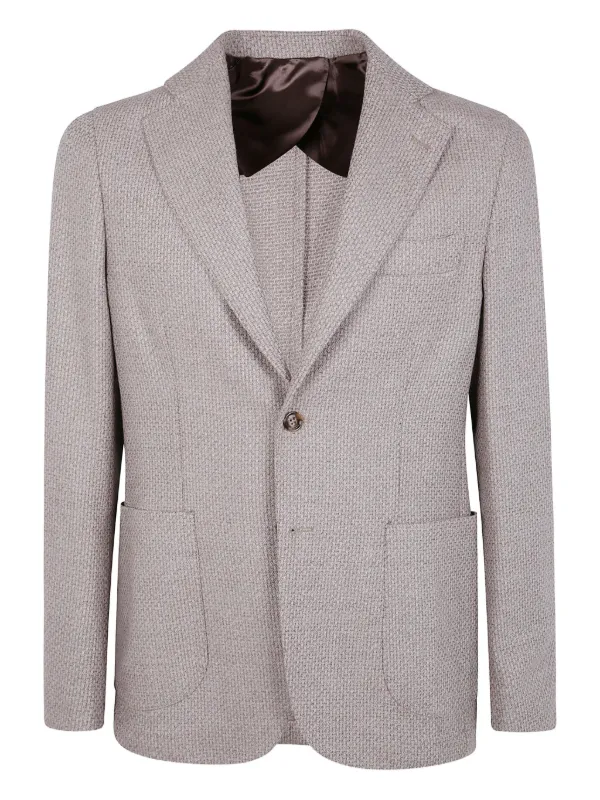 Barba Bactive Mono Textured Blazer in Neutrals