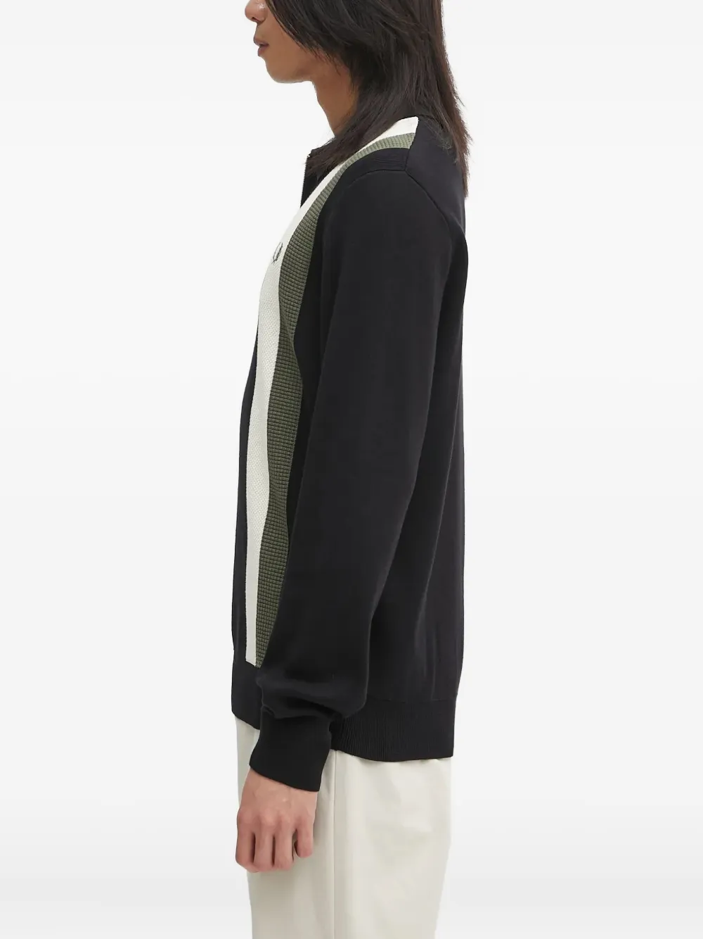 Fred Perry Poloshirt met gestreepte details - Zwart