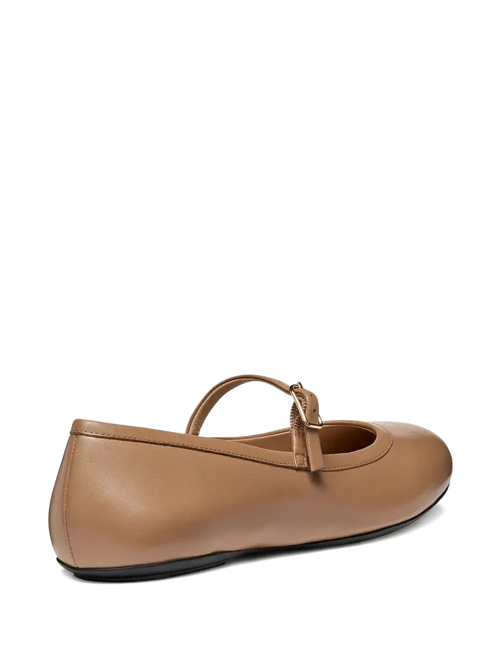 Geox Buckle-fastening Leather Ballet Flats In Brown
