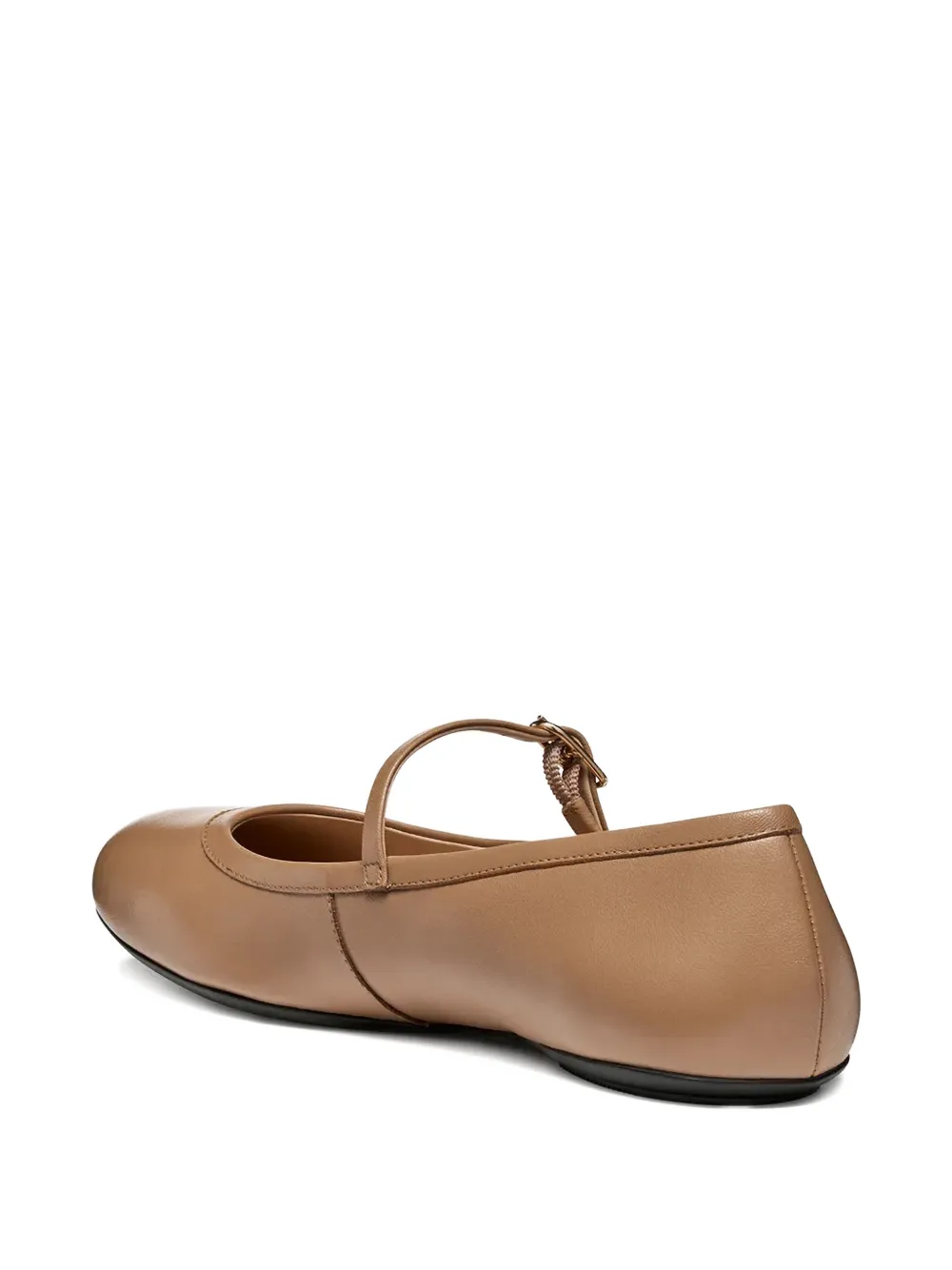 Geox Buckle-fastening Leather Ballet Flats In Brown