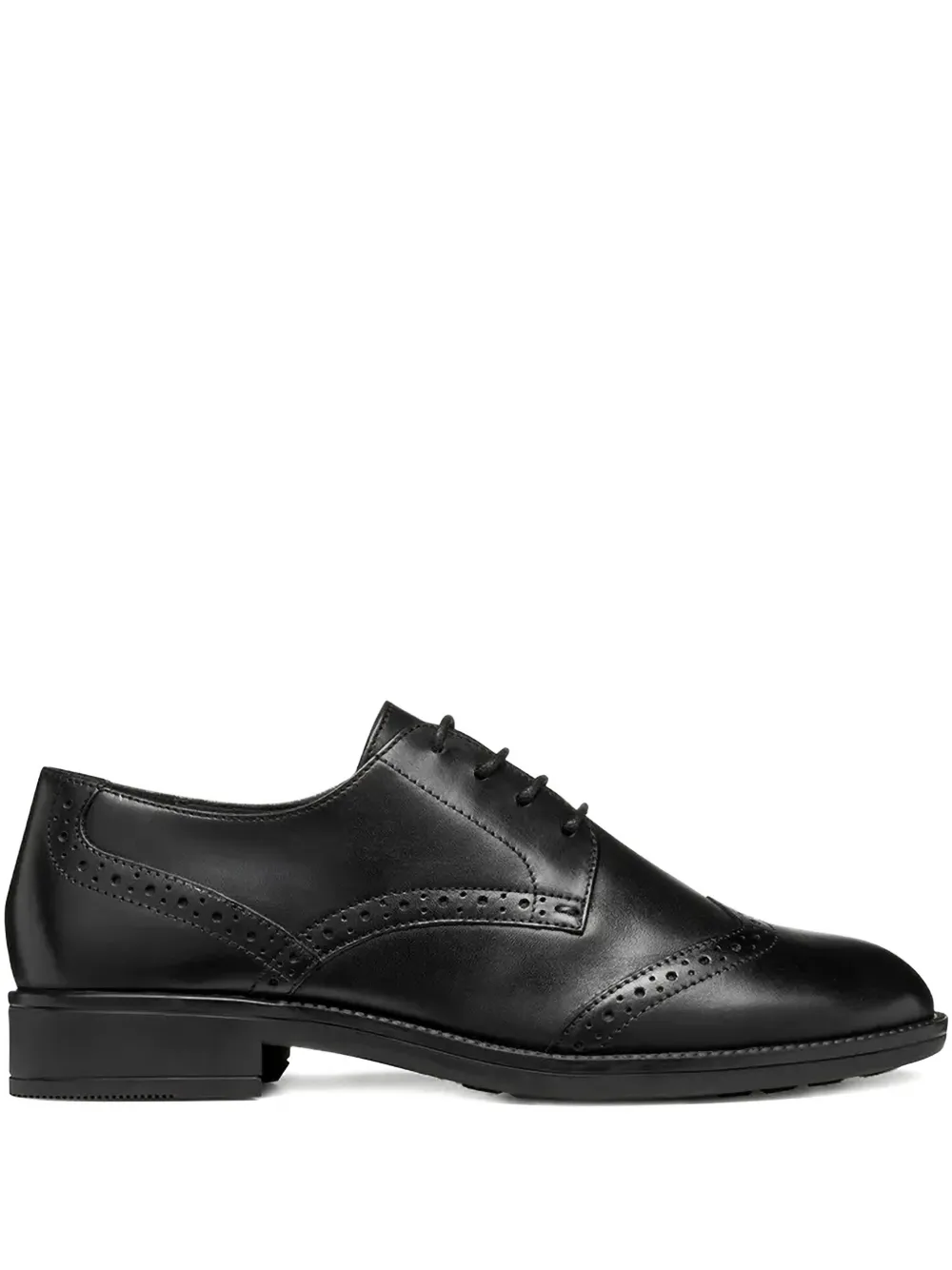 Geox Lace-up Fastening Brogues Shoes In Black
