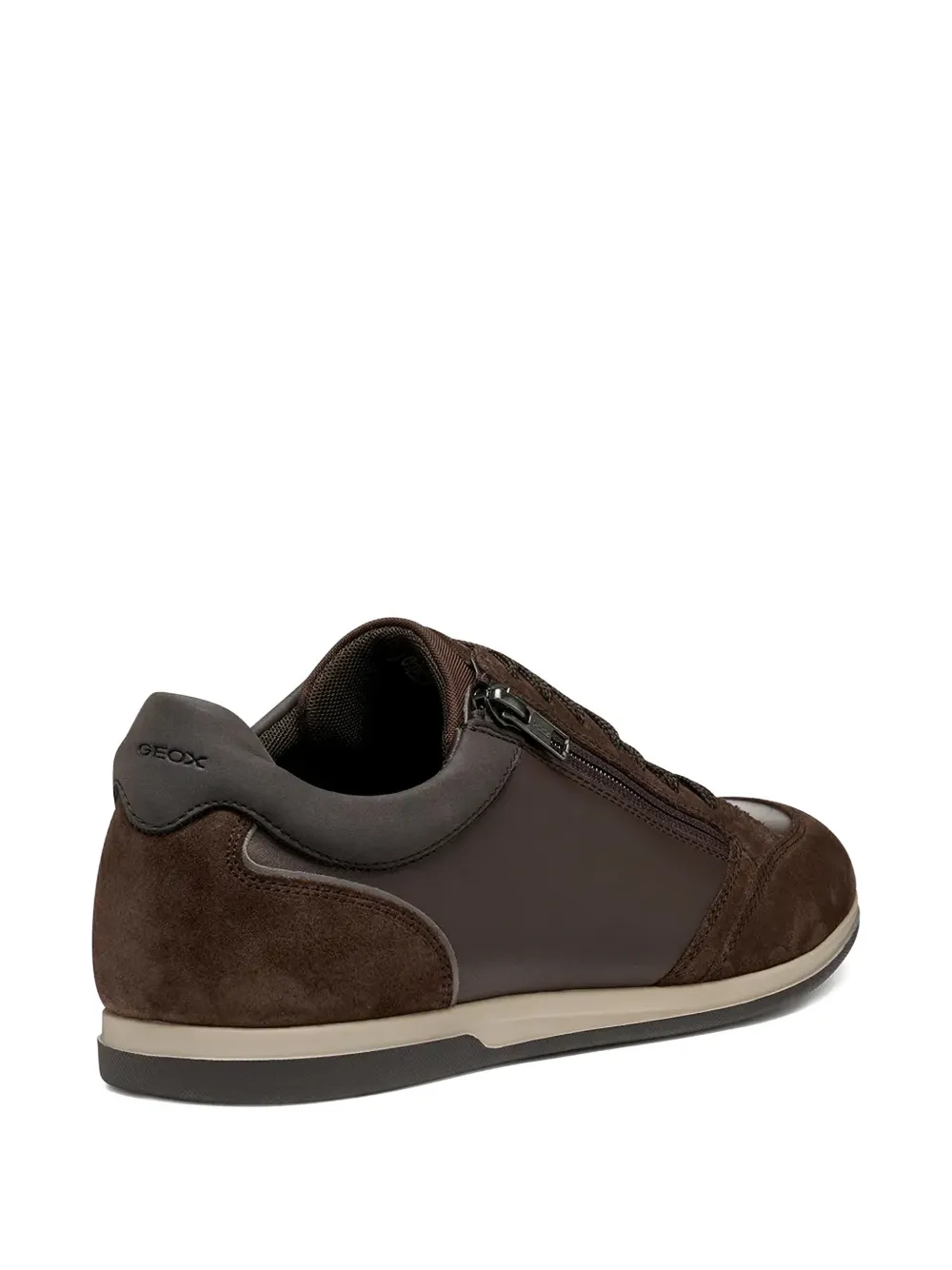 Geox Zip-detail Sneakers In Brown