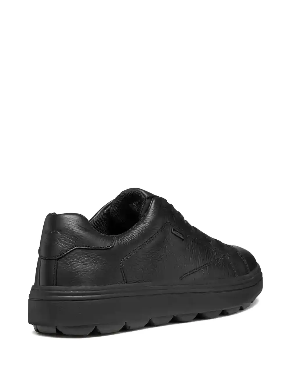Geox Leather Logo-plaque Sneakers In Black
