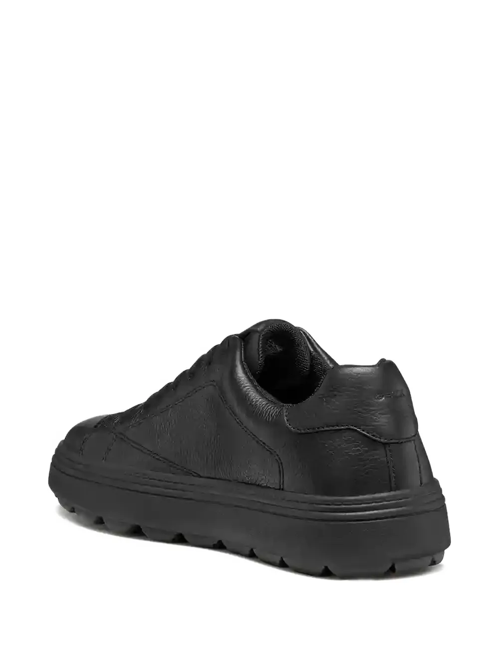Geox Leather Logo-plaque Sneakers In Black