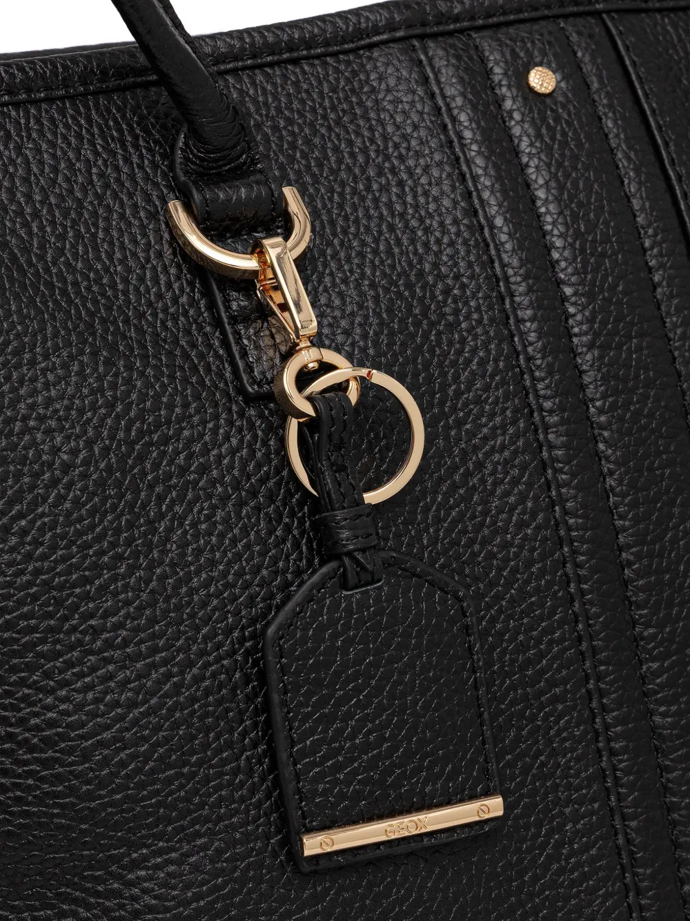 Geox Miereille Leather Tote Bag In Black