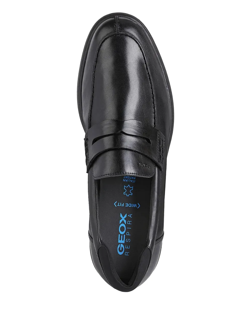 Geox Logo-detail Leather Loafers In Black