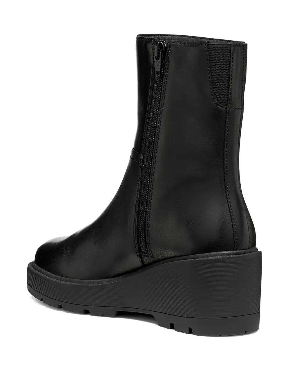 Geox 70mm Miereille Platform Panelled Ankle Boots In Black