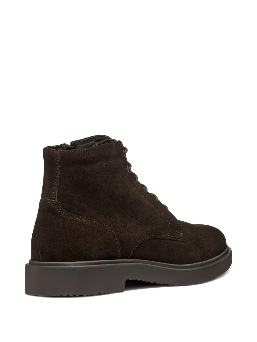 Geox Lace-up Suede Boots In Brown