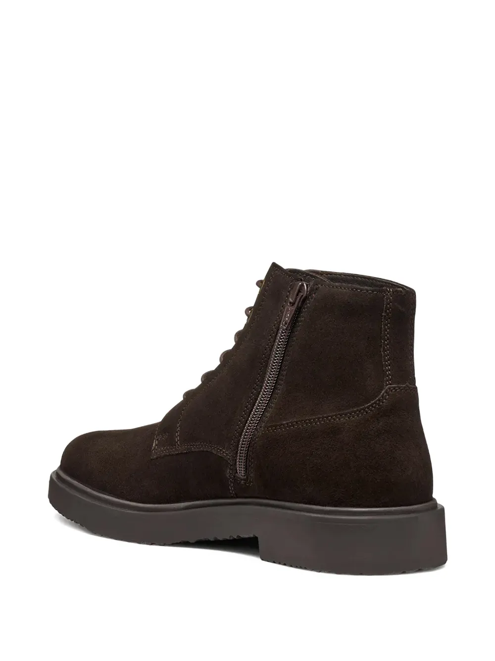 Geox Lace-up Suede Boots In Brown
