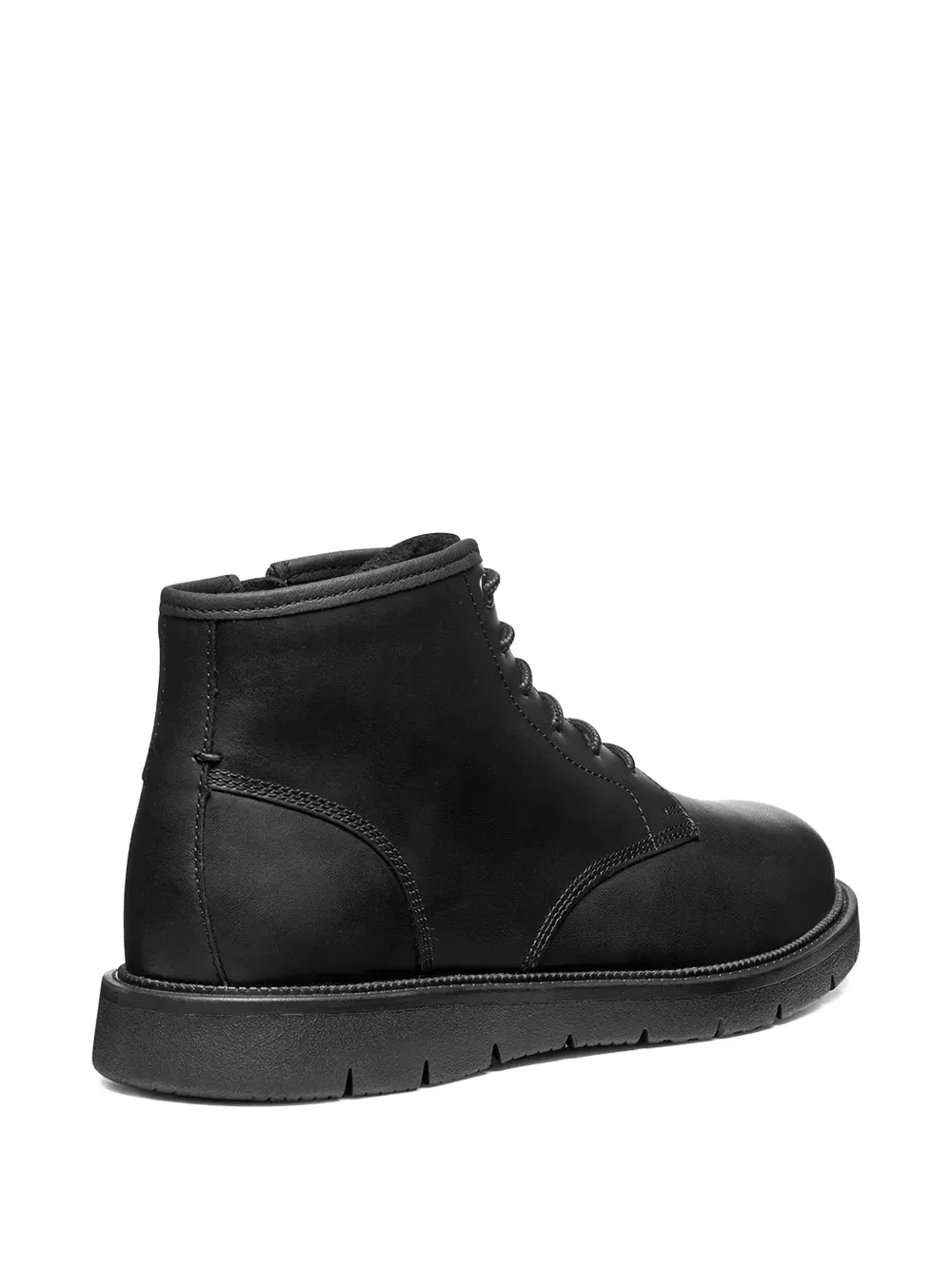 Geox Pove Lace-up Leather Boots In Black