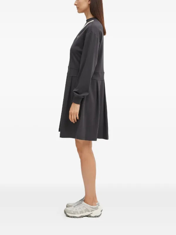 knee length dresses for ladies Fred Perry x Amy Winehouse Foundation Flock Print Mesh Dress - Black - S