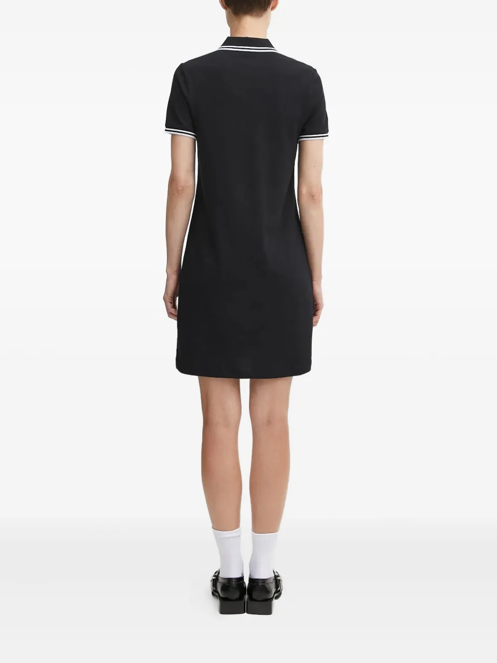 Fred Perry Logo-embroidered Mini Dress In Black