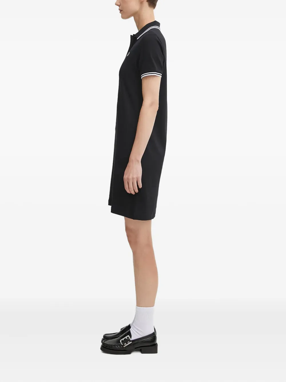 Fred Perry logo-embroidered mini dress - Zwart
