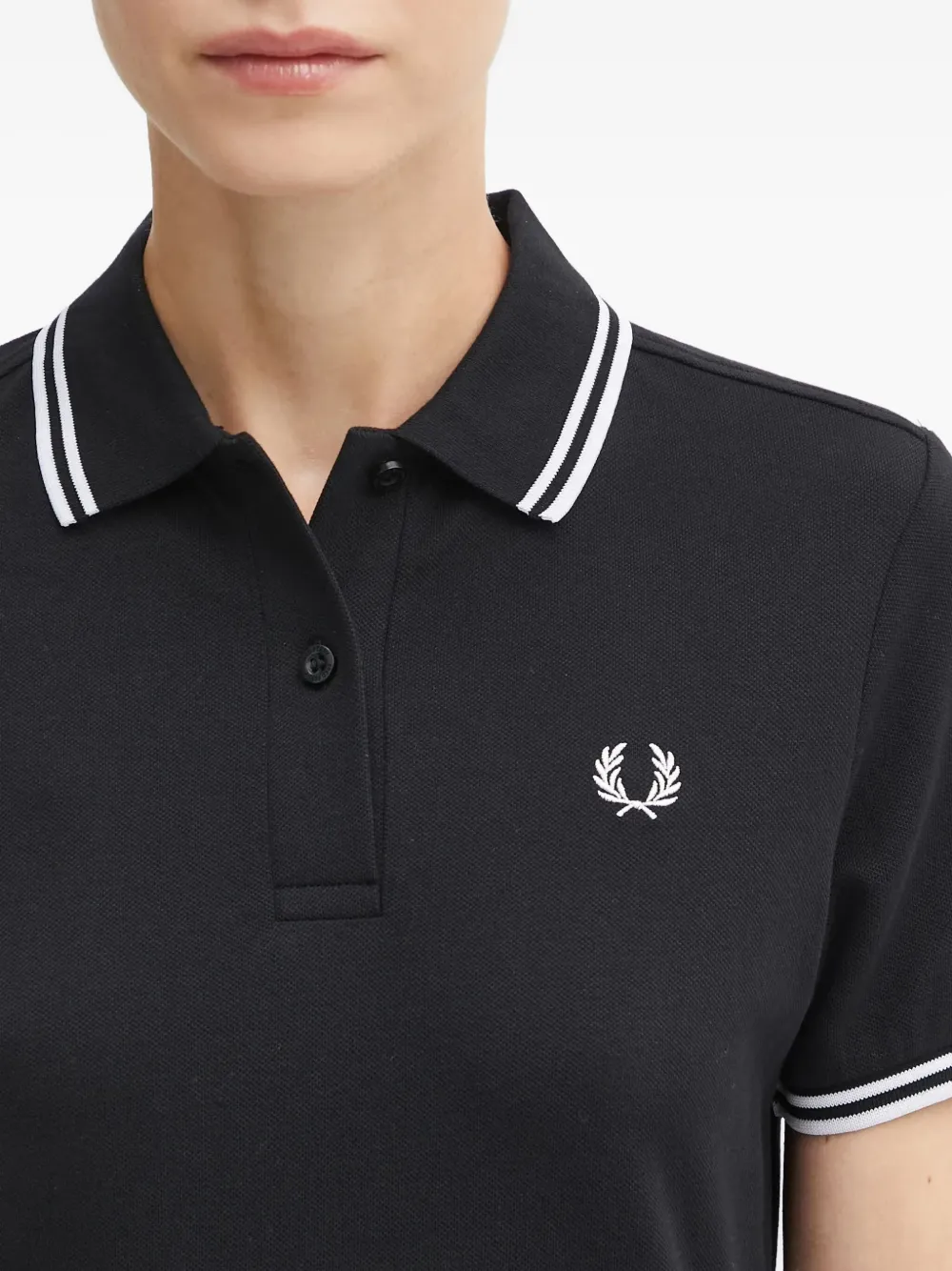 Fred Perry Logo-embroidered Mini Dress In Black