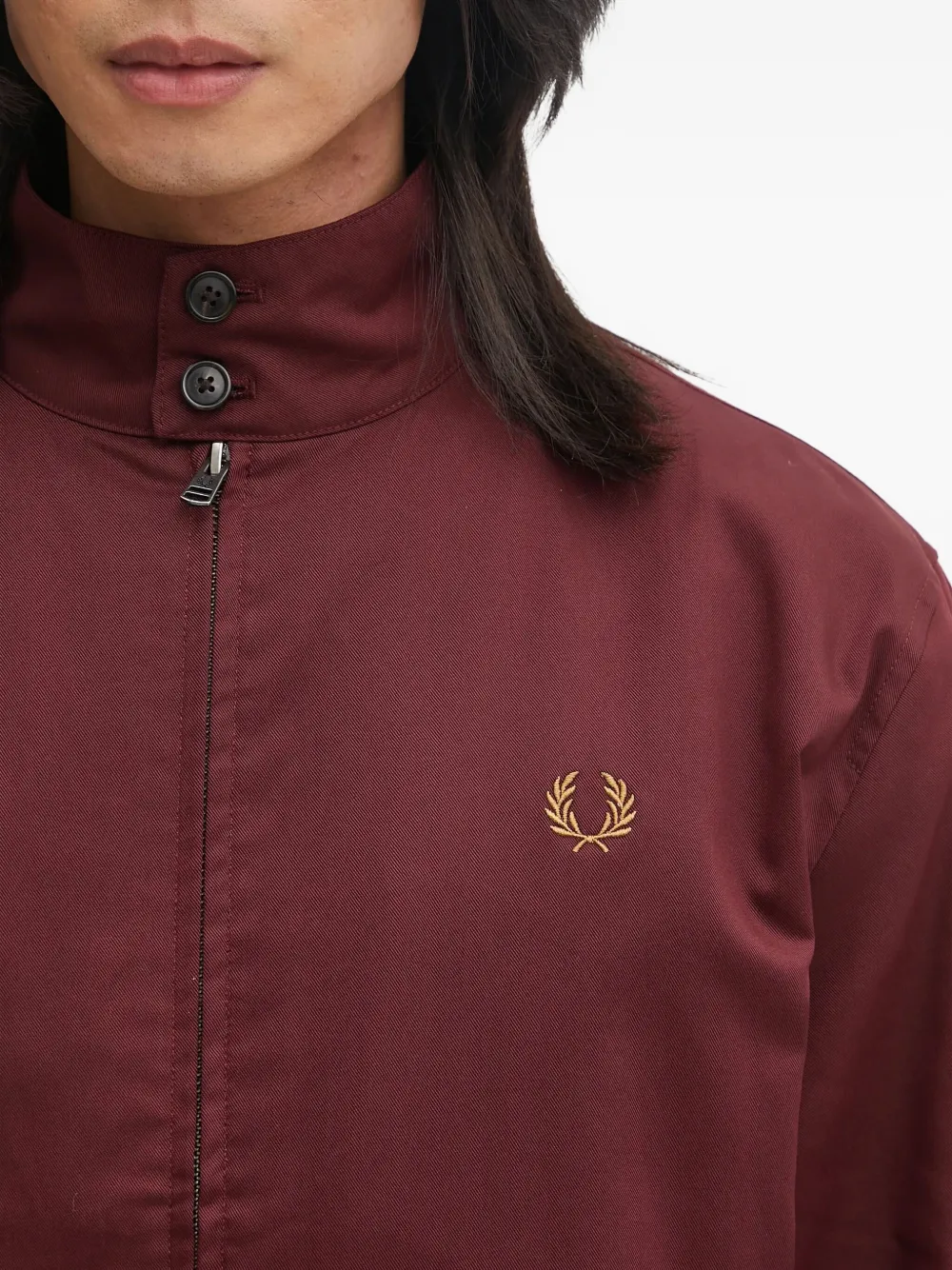 Fred Perry Harrington jack met geborduurd logo Rood
