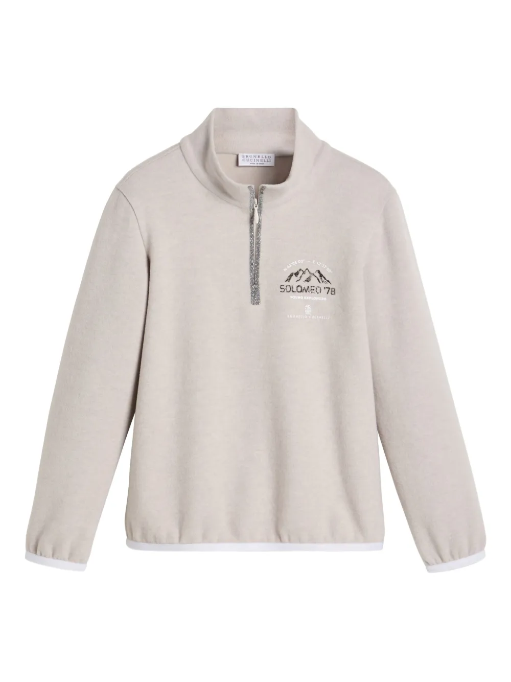 Brunello Cucinelli Kids zip-up sweatshirt | Neutrals | Image 1