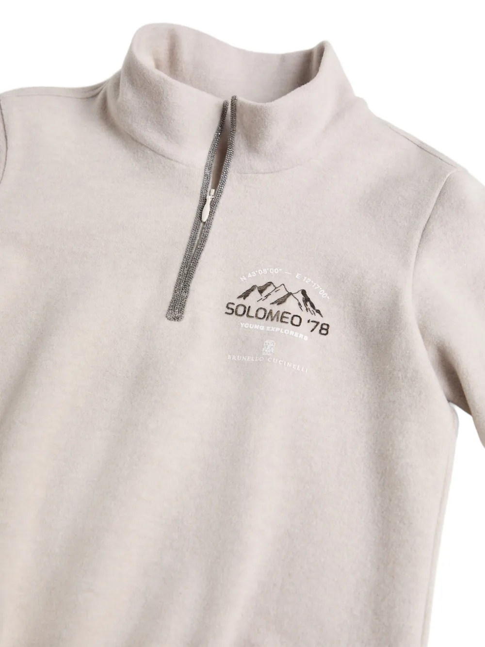 Brunello Cucinelli Kids Sweater met rits Beige