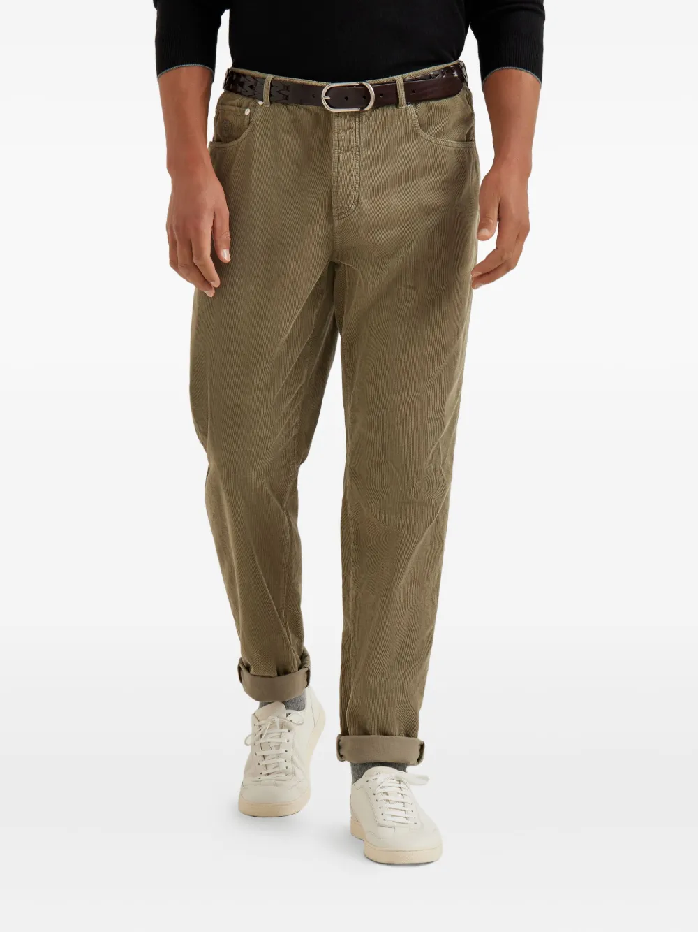 Brunello Cucinelli Broek met riemlussen Groen